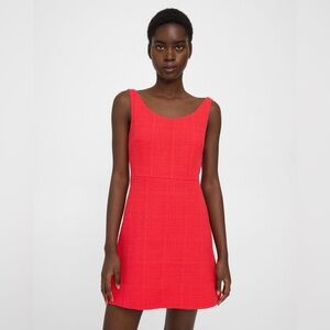 “Theory” Ballerina Neckline Mini Dress in Cotton Tweed!